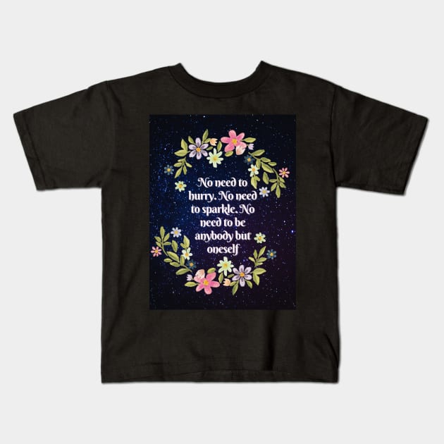 be yourself - virginia woolf book quote Kids T-Shirt by Faeblehoarder